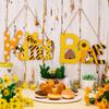 Charming Yellow Bee Wooden Decor Sign Bee Letter Wall Hanging For Rustic Farmhouse Style