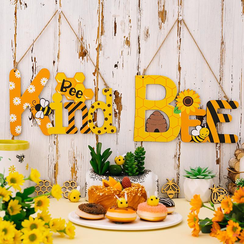 Bee Adorable Wooden Letter Sign Cheerful Yellow Bee Decor For Spring Summer Styling Home