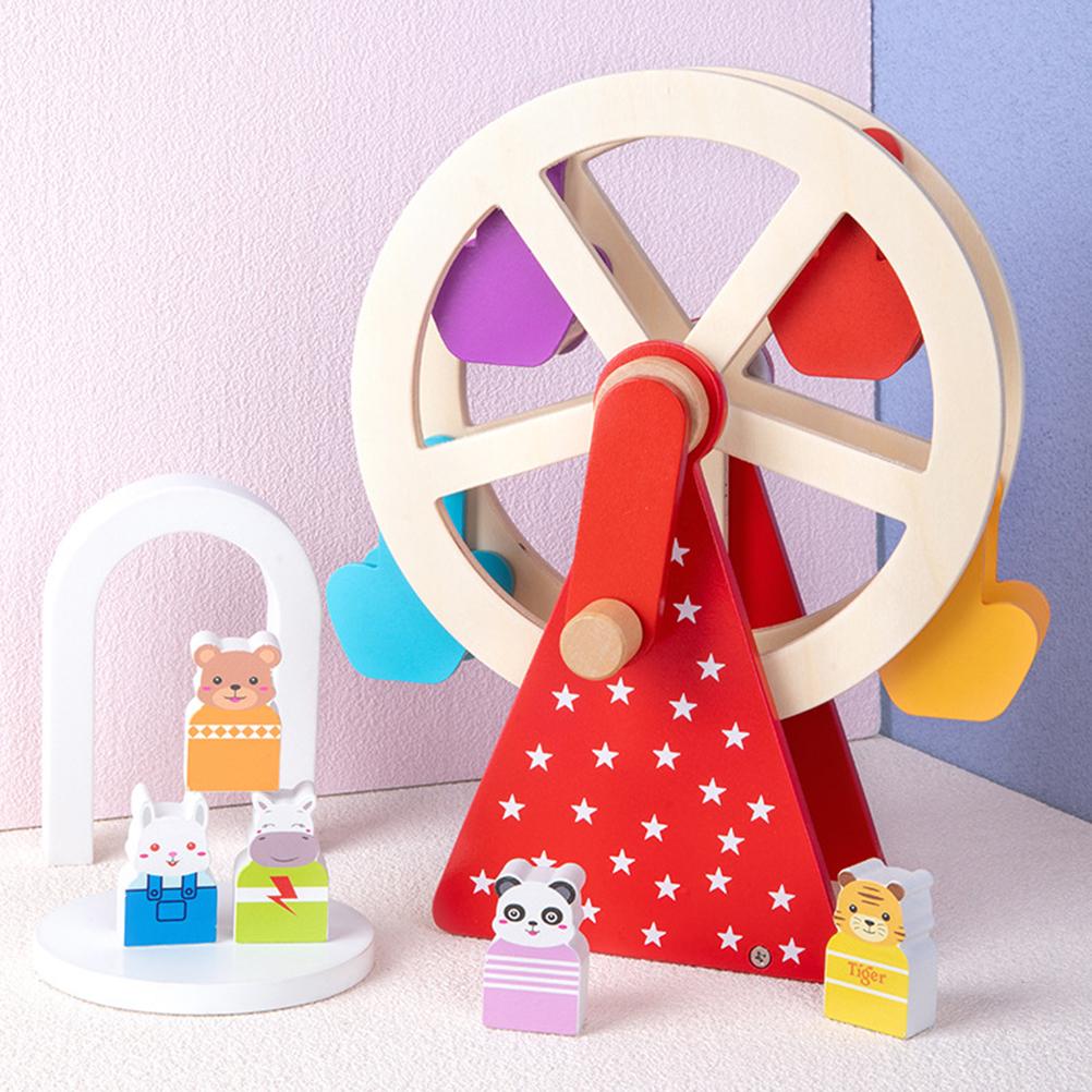 Carnival Wooden Toys Ferris Wheel Toys with Animal Characters Pre Assembled with Sturdy Wood