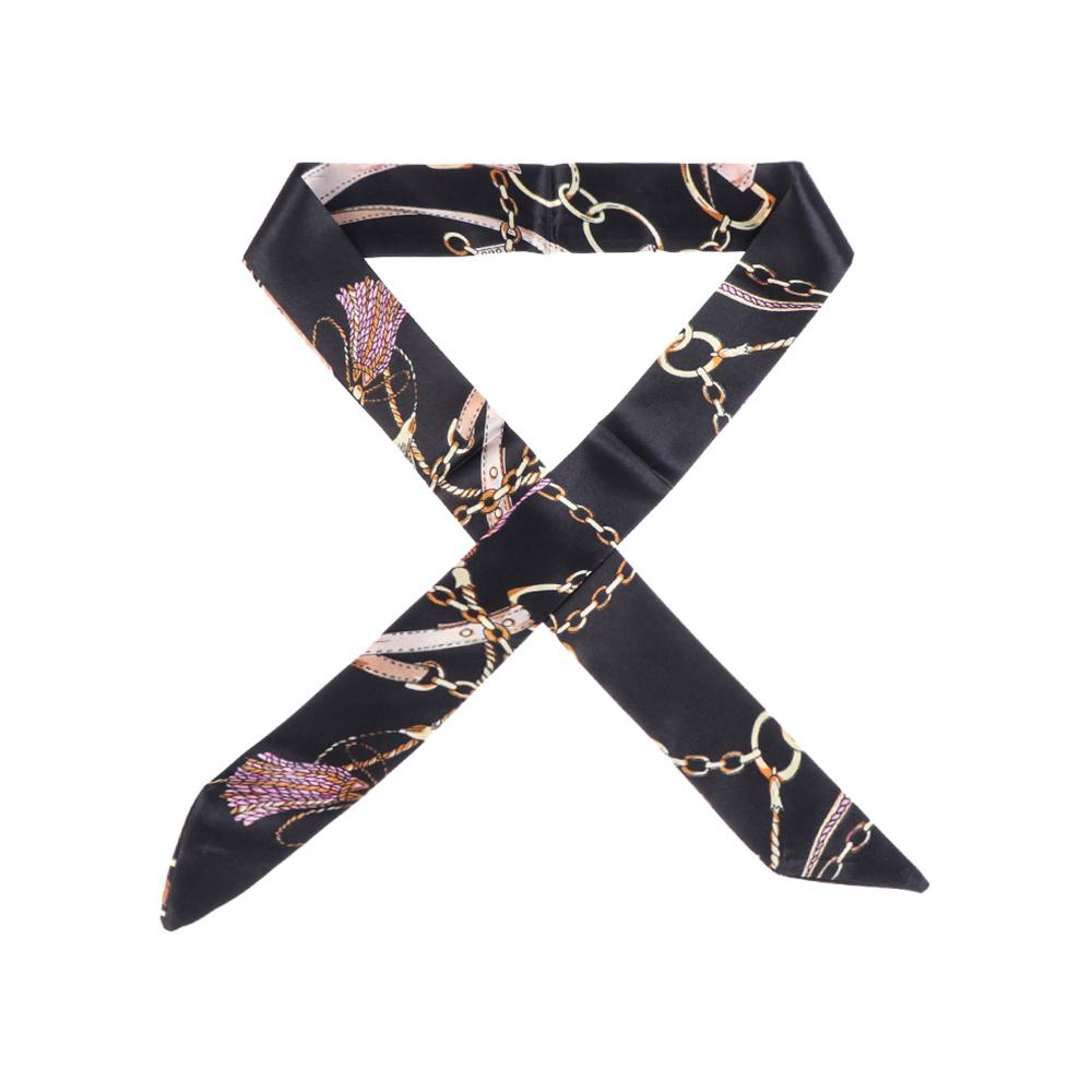 Ladies Small Silk Scarf Bag Handle Ribbon Neck Scarf Hairband Decor Accessories