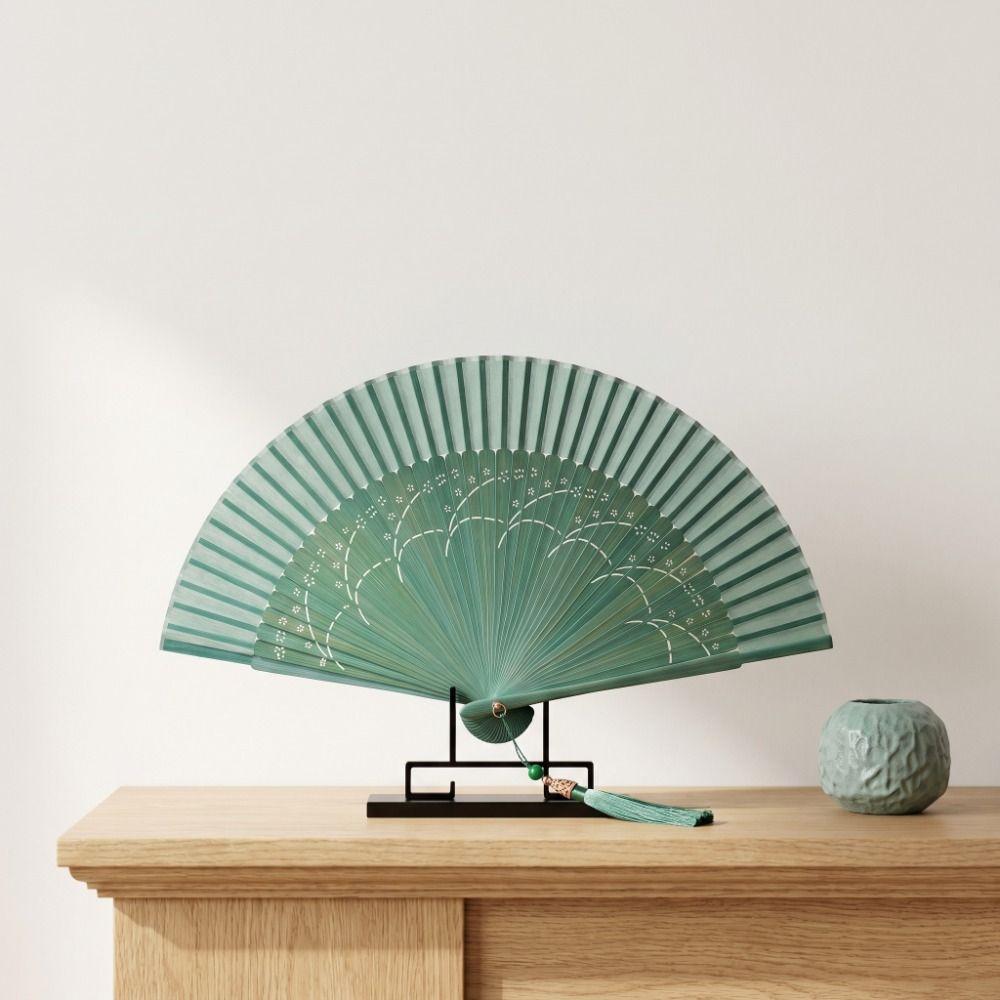 Decoration Bamboo Folding Fan Tassel Handheld Shell Fan Chinese Style Silk Fan Female Dance