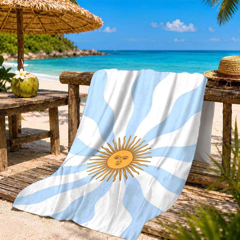Asciugamano da Spiaggia con Design della Bandiera Argentina, Asciugatura Rapida, Facile da Curare, Adatto Sia per il Fitness che per le Vacanze al Mare, Essenziale per lo Sport
