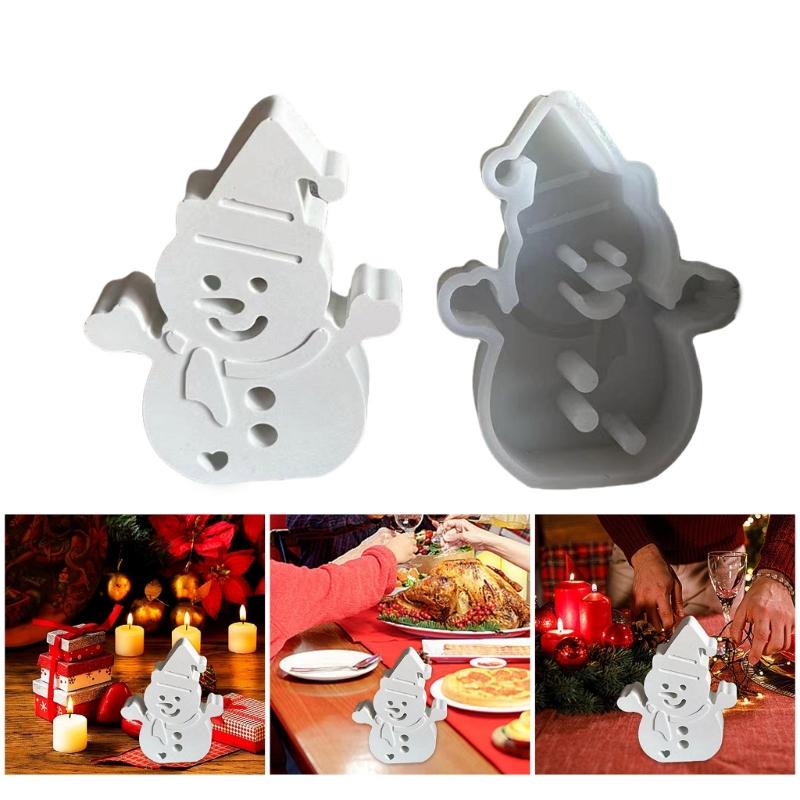 Christmas Snowman Silicone Mould for Epoxy Resin, Gypsum Ornament, Chocolate Fondant Silicone Mould Kitchen Baking Molds