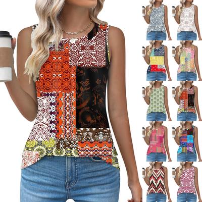 Damen Casual O-Ausschnitt Locker Ärmellos Top T-Shirt Sommer Tanktops für Frauen Tank Camisole Ärmellos Basic Tops