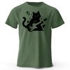 New Rock Cat Creative Printed Cotton Short Sleeve Summer Mens Loose Large Comfortable Sports Tshirt Fashion Casual Top