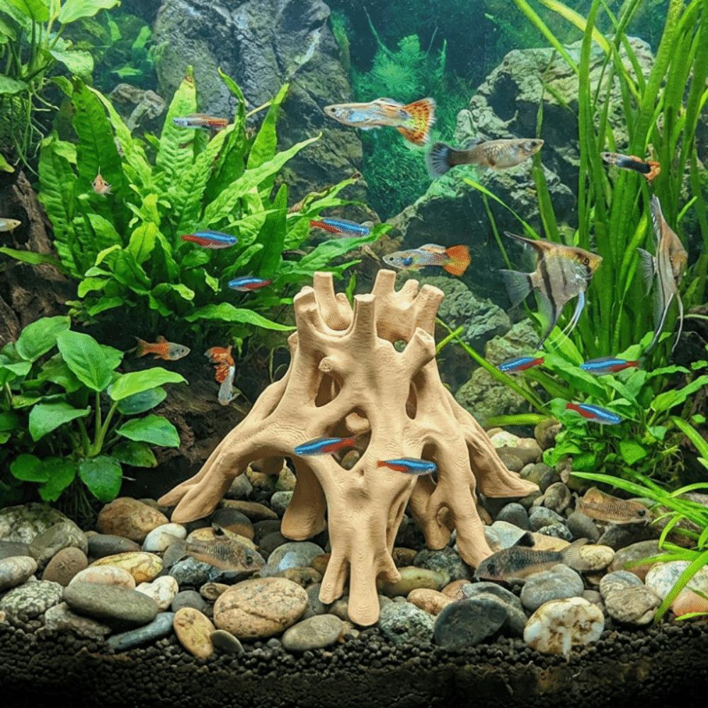 3D Printed Aquarium Fish Shelter Plastic Tree Root Caves Fish Resting Place  Terrarium Decor