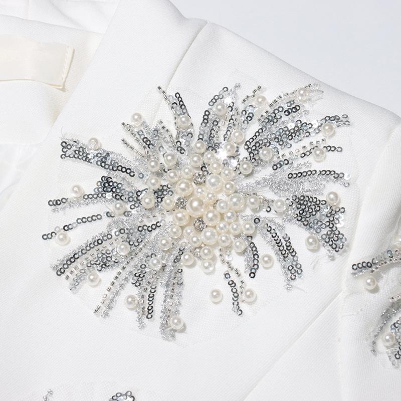 Frühjahr 2025 V-Ausschnitt Anzugjacke mit Rautendetails für Damen