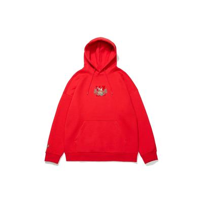 Li-Ning Lining Sports Life Series Daily Gold Collection Year of the Rabbit Pure Color Cartoon Print Hoodie Long Sleeve Sweatshirt AWDT013-2