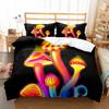 Psychedelic Mushrooms Duvet Cover Set  Polyester Comforter Cover King Queen Size For Kid Boy Girl Bedding Set With Pillowcase