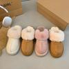 Korean version of pink snow boots, half-towed women's outer wear 2025 winter new Mao Mao shoes, piled and thickened warm cotton shoes