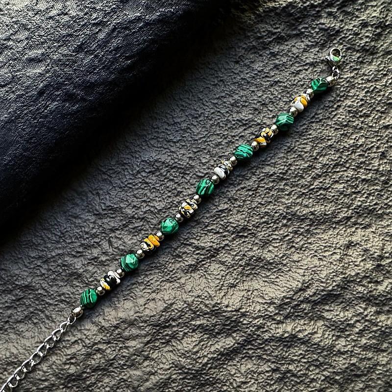 Vintage Malachite Beaded Bracelet For Men Women Handmade Geometric Jewelry Gift For Summer 2025
