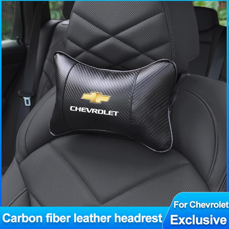 Carbon Fiber Car Seat Headrest Neck Pillow Auto Interiors For Chevrolet Spark Captiva Cruze Tracker Epica Nubira Malibu Z71 Sail