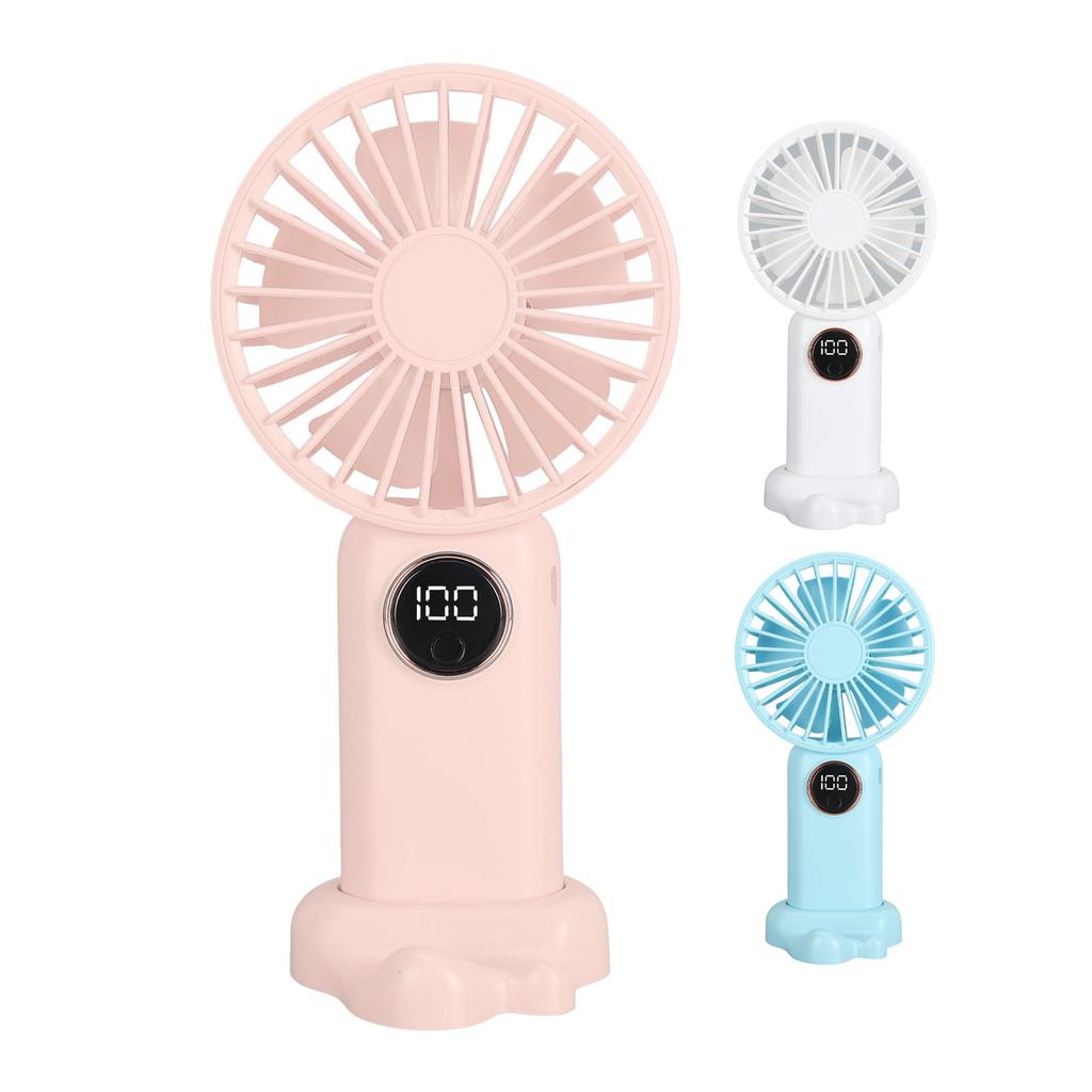 Handheld USB Fan with Base  Gears Wind Brushless Motor Rechargeable Silent Cooling Fan for Home Dor