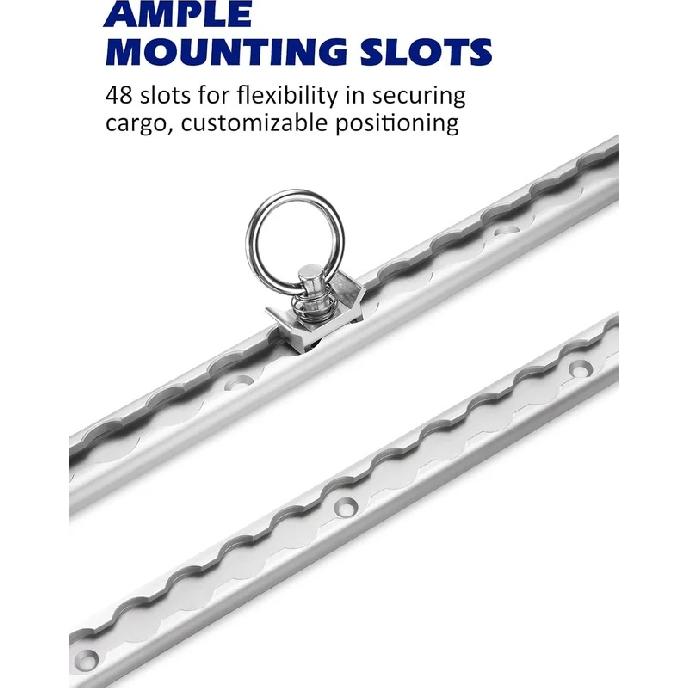 For Enclosed Trailer Cargo Fixing Trarvel Transfer 19.7 Inch Aluminum L Track Tie-Down System Aluminum Delivery Tie-Down Rail