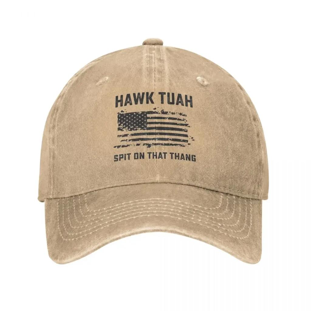 Hawk Tuah Spit On That Thing Baseball Cap USA Flag Unisex Teens Sun-Proof Trucker Hat Summer Vintage Kpop Rock Baseball Caps