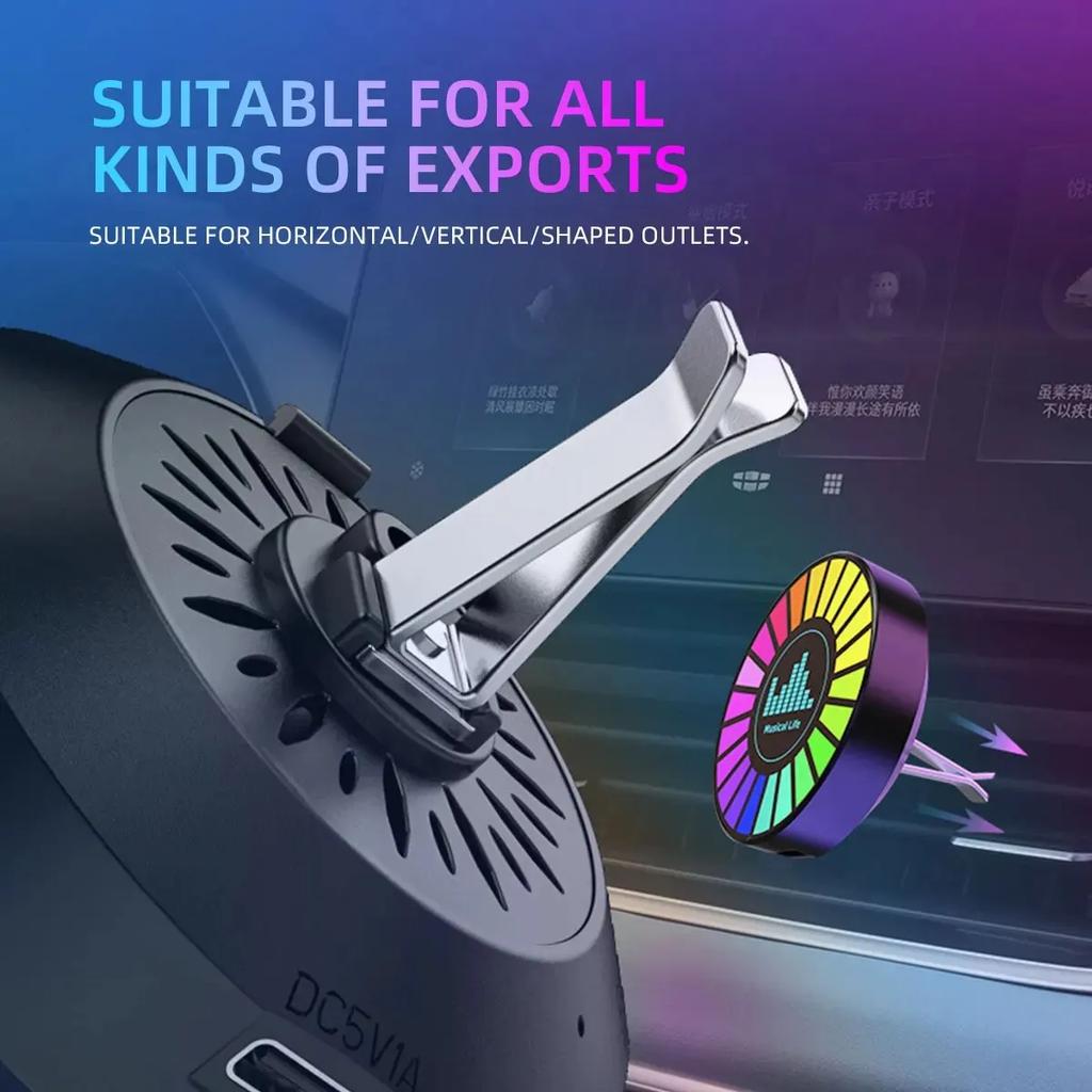 1x Air Freshener RGB Aromatherapy Magnetic Pickup Light RGB Light LED Light Captures Sound, Converts Music Into Lighting Effects