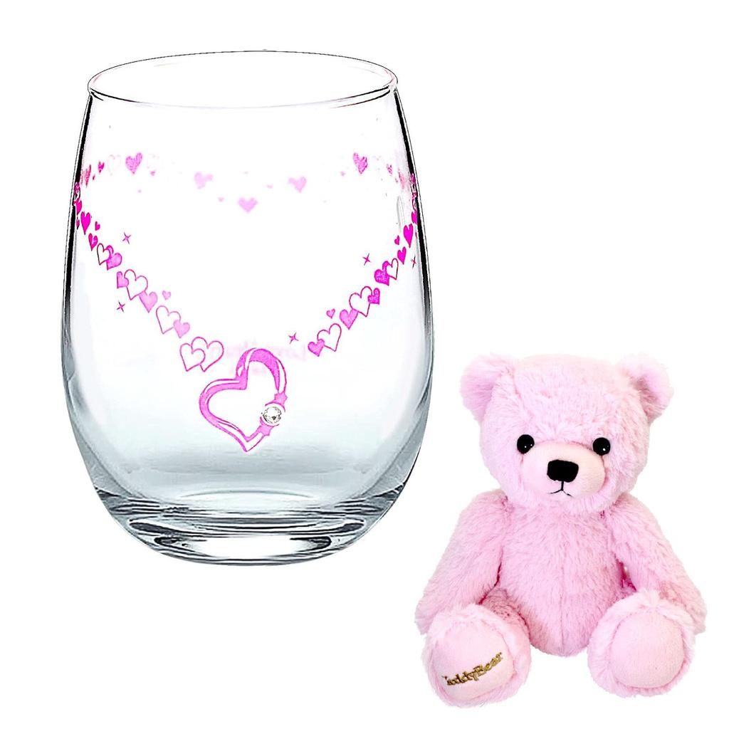 Sears Color Changing Glass Tumbler Birthstone Color Crystal April Diamond Teddy Bear Plush Pink Teddy [Sears] Sh84-0001-tdt-01-p-04