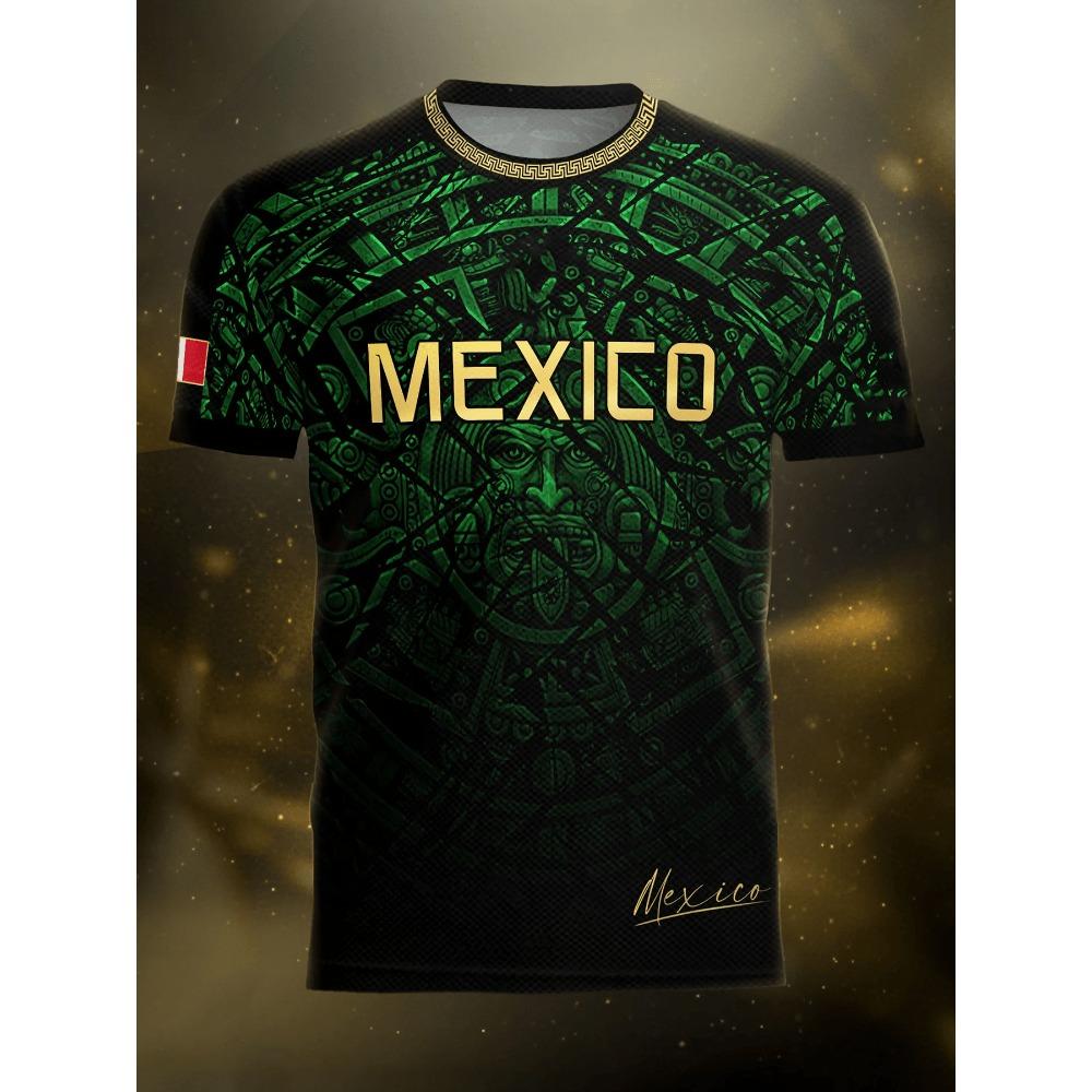 2026 Mexican Style Football Jersey Short Sleeve & Comfortable Breathable Crew Neck Sports 3D Printing