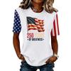 Women's Casual Short Sleeve T-Shirt 250 Years of Greatness Graphic Print Crew Neck Top Independence Day Themed Apparel