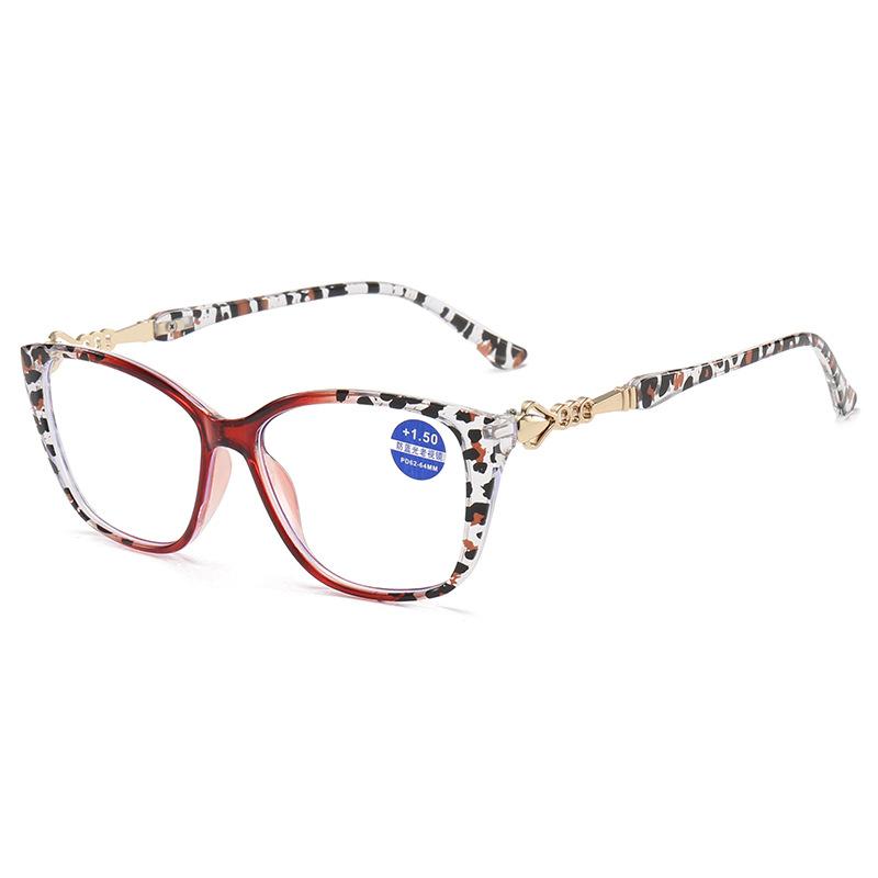 Retro Anti-blue Reading Glasses Leopard Patterned Square Frame Presbyopia Eyeglasses Blocking Blue Light Eyewear +1.0 To +4.0