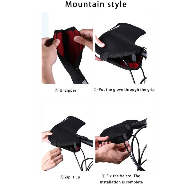 1 Pair Windproof Biking Gloves Thicken Handlebars Gauntlets Handlebars Muffs Winter Hand Muffs Handlebars Thermals Glove