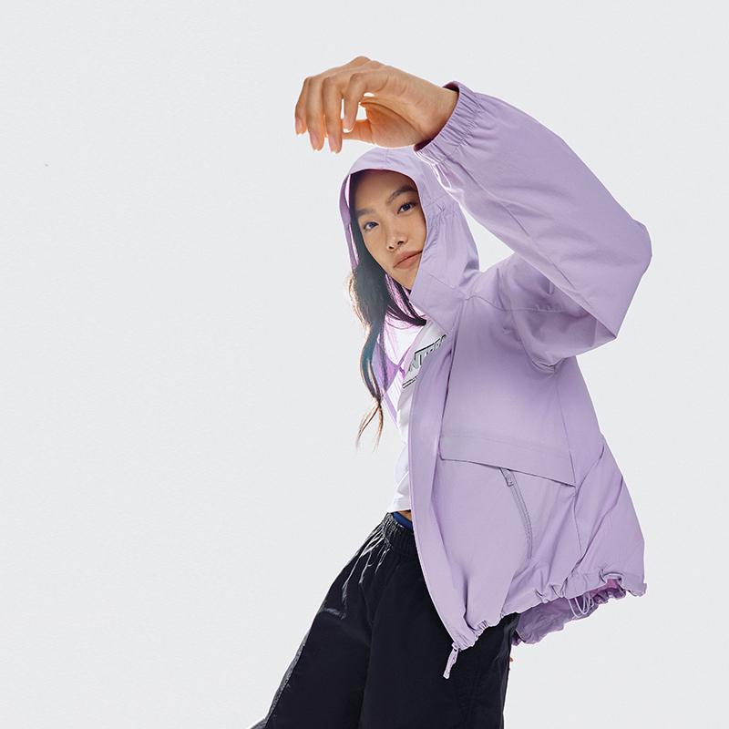 Li Ning CF Ultraviolet Protection UPF 50+ Cool Lightweight Sun Protection Clothing Women outerwear Purple AFDU714-1