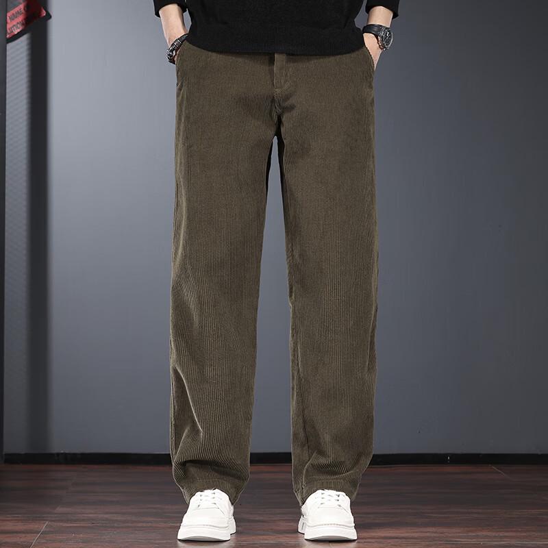 

Jie Leino Men s American Corduroy Straight Casual Pants M