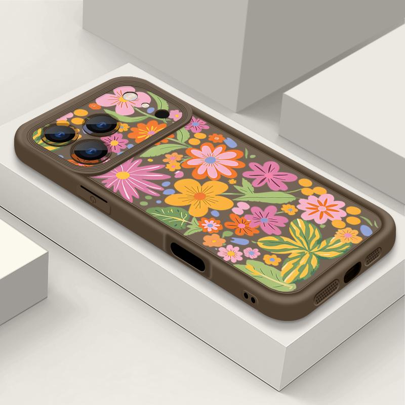 Skal med rosa blomstermönster för iPhone 17 Air 16e 16 15 14 Pro Max 13 17 Pro Max 17 Pro 17 Stöttåligt Mjukt TPU Silikon Telefonskal Funda