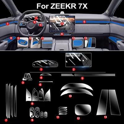 Car Pre-cut Transparent TPU Navigation Gear Panel Center Console Anti-scratch Sticker Film for ZEEKR 7X 2026 2026 Accessories
