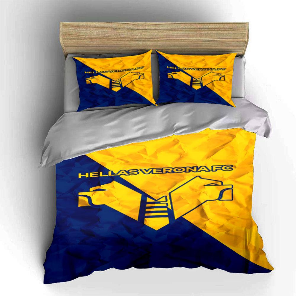Yellow-blue Crest, Hellas Verona. Bedding Sets Duvet Cover Sets Duvet Covers Pillowcases(1*Duvet Cover 2*Pillowcases Without Duvet Insert)