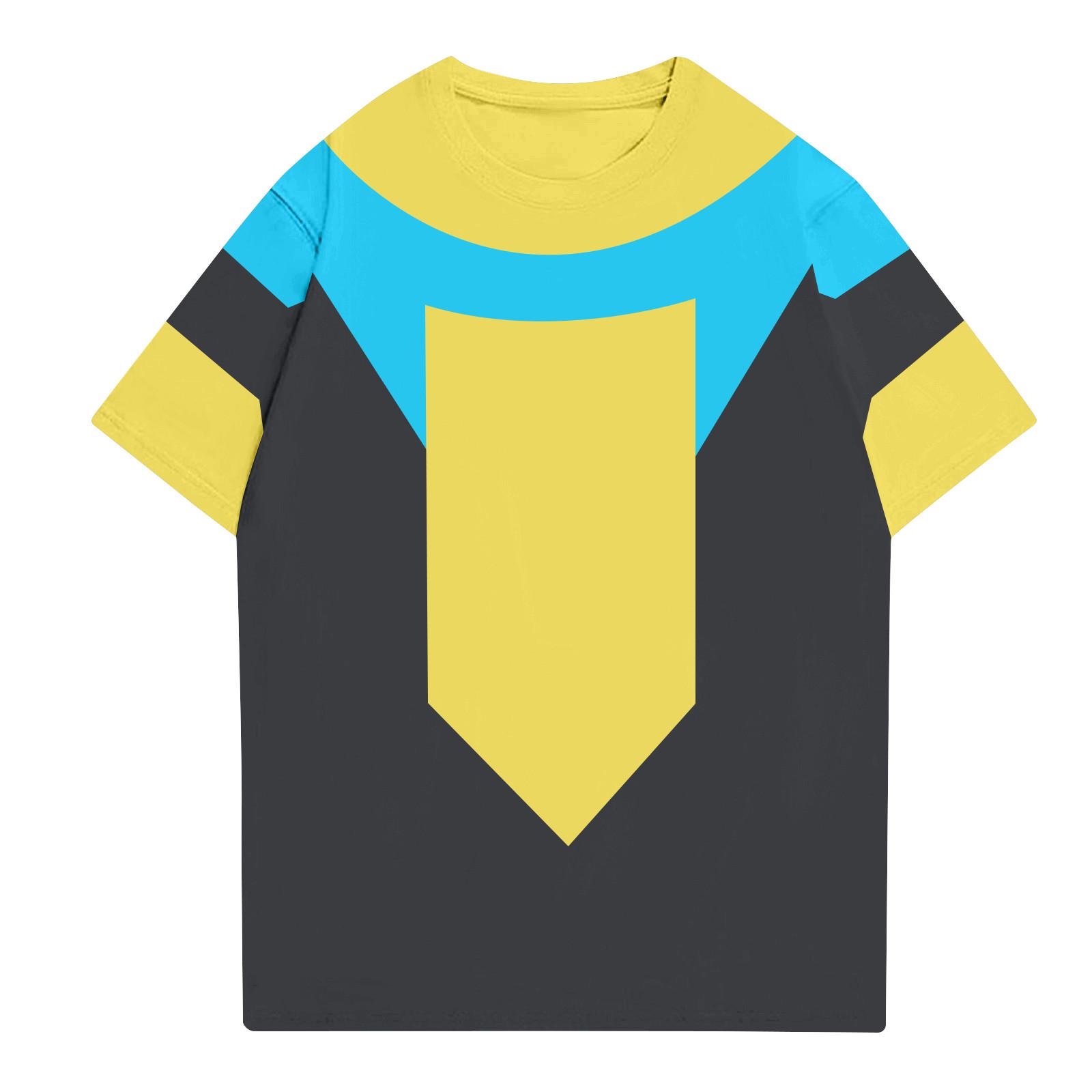 

Модний робочий одяг для дорослих з круглим вирізом і короткими рукавами, принтовані топи для літніх топів XL жовтий