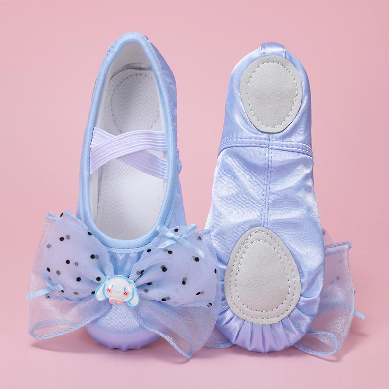 

Girls Dance Shoes Soft Sole Children Ballet Shoes Dancing Shoes Cute Stage Performance Cat Claw Shoes Bow Decoration 39 синий