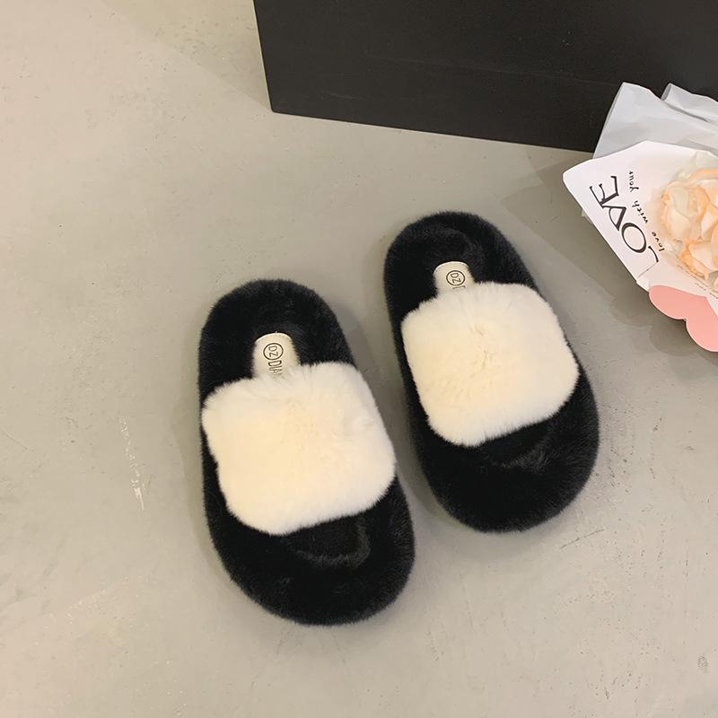 

Популярные тапочки на толстой подошве для интернет-знаменитостей, женские, 2025, новые осенне-зимние, пушистые, модные, домашние хлопковые тапочки 40 бежевый