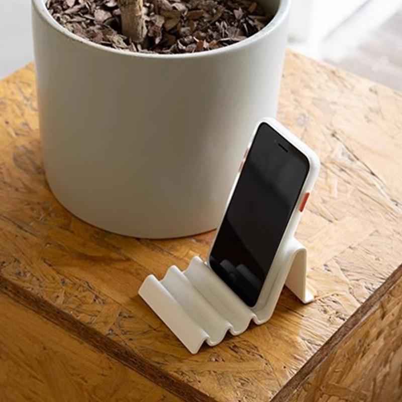 Ergonomic Multiple Angle Waving Shaped Desktop Stand for Mobile Phones E Books Portable ABS Construction Nonslip Base