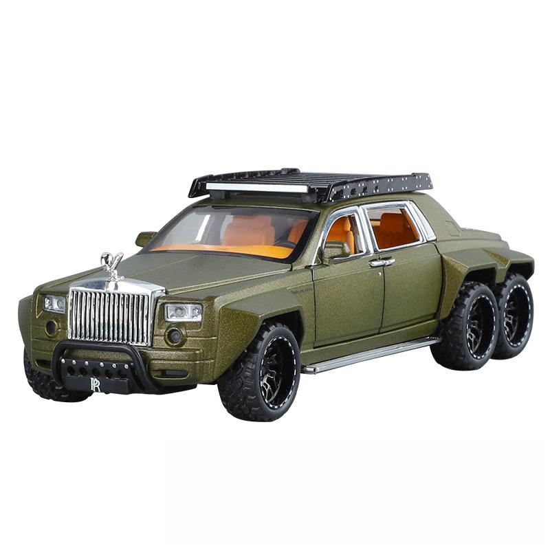 

1/32 Scale Rolls Phantom 6X6 Modified Alloy Diecast Metal Model Car Sound & Light Children s Toy Car Birthday Gift Mini GT Boys зелёный