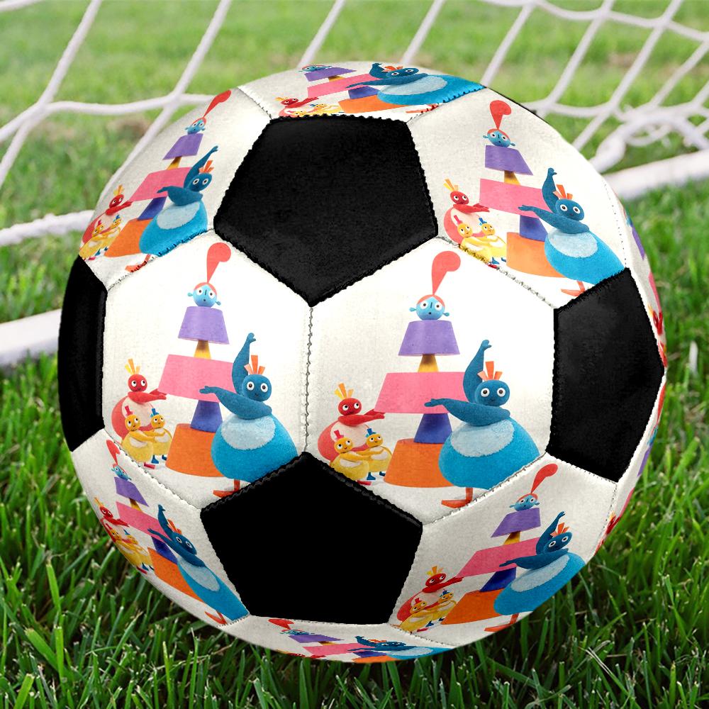 Twirlywoos Indoor Soccer Ball Colorful Machine Stitched PVC Size 5 Team Training Competition Ready Durable High-Bounce Cool Sports Gift