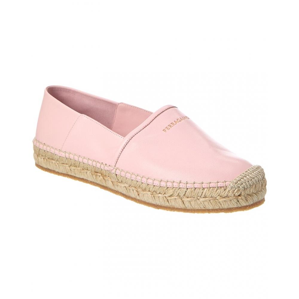 

Salvatore Ferragamo Ferragamo Alma Leather Espadrille Pink US 4.5/Wide