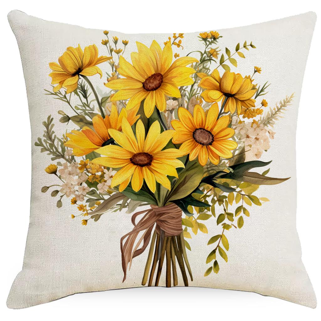 Neuer Frühlingsgelber Kleiner Wildblumen Kissenbezug Sofa Wohnzimmer Kissenbezug Kissenbezug Kissenbezug Dekoration