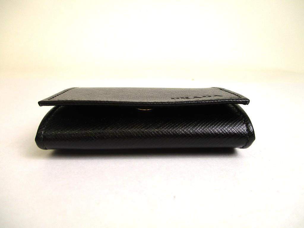 Authentic PRADA Saffiano Black Leather Coin Case Purse #a883  Refurbished