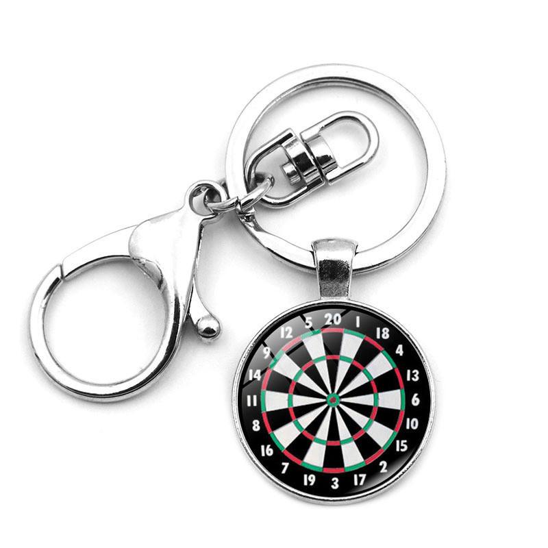 Dartboard Keychain Car Pendant Creative Gift Metal Lobster Clasp Key Ring Modern Minimalist Design