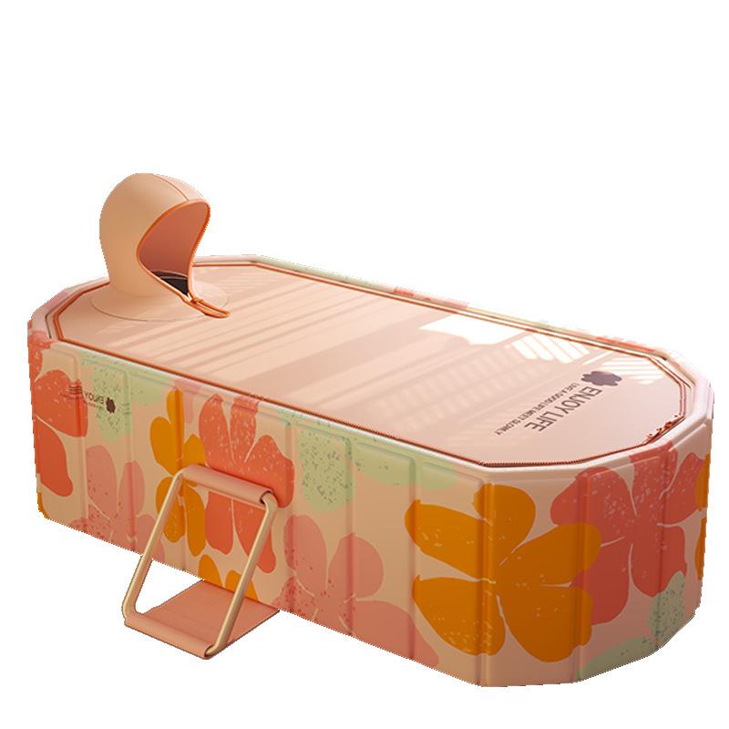 Foldable Portable Hot Tub with Dual Drainage Design for Home Gym Large Collapsible Ice Bath Tub for Relaxation