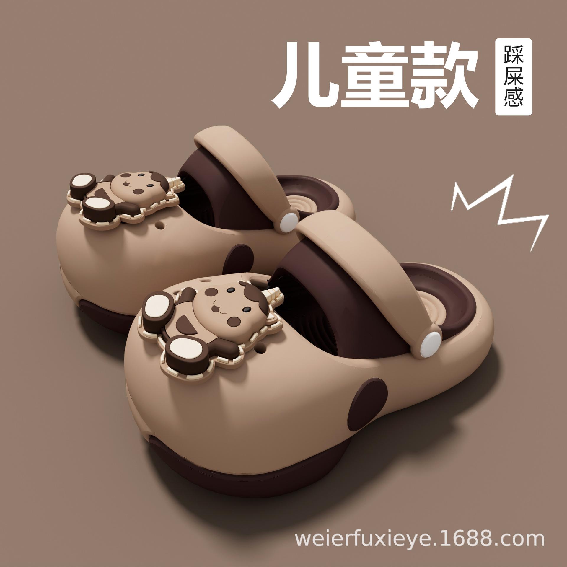 

Children s closed-toe sandals for summer, cute cartoon design, suitable for boys and girls, indoor and outdoor wear, non-slip soft-soled slippers for 18-19Code【Inner Length1