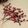 NEW Christmas Tree Decoration Home Bubble Artificial Pine Cone Red Berry Bouquet Flower Branch
