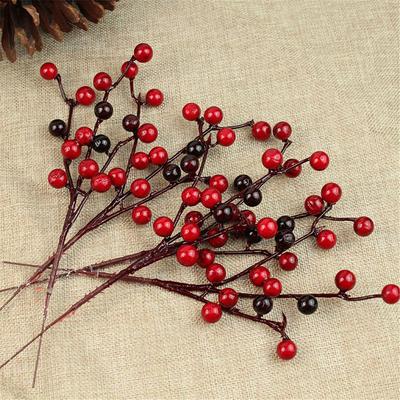 NEW Christmas Tree Decoration Home Bubble Artificial Pine Cone Red Berry Bouquet Flower Branch