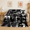 Kpop B-BTS Jeon Jung Kook JK Flannel Blanket Soft Warm Throw Blanket for Bedroom Living Room Bed Travel Camping Picnic Gift