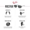 sunglasses 0RB3768 BLACK DARK GREY POLAR 56mm polarized Ray-Ban