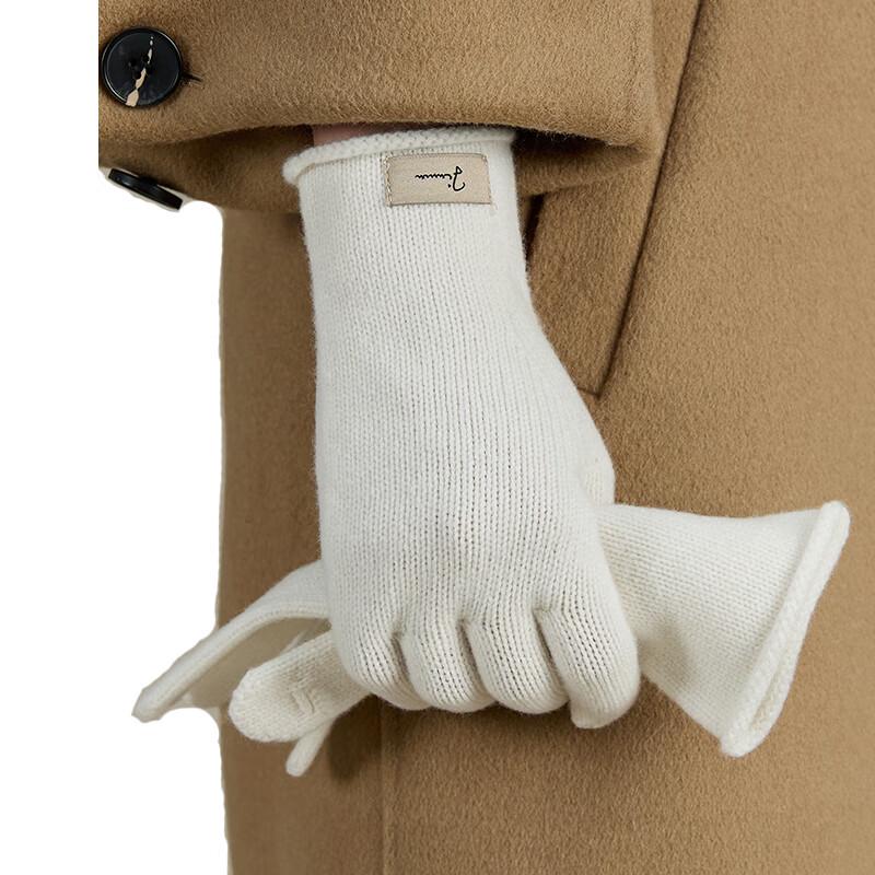 JIUMU Women's Pure Wool Warm Knitted Gloves