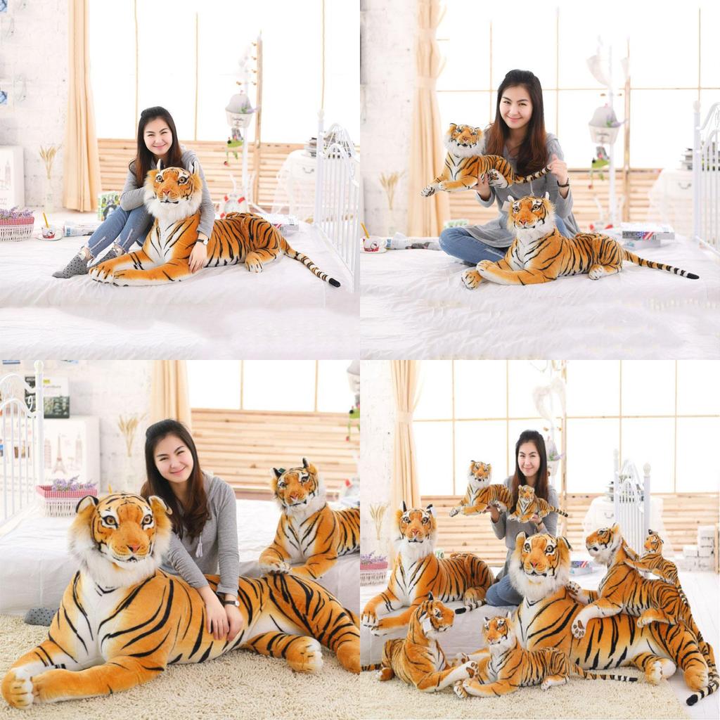 Luxurious Tiger Plush Animal Realistic Big Cat Orange Bengal Soft Stuffed Toy Pillow