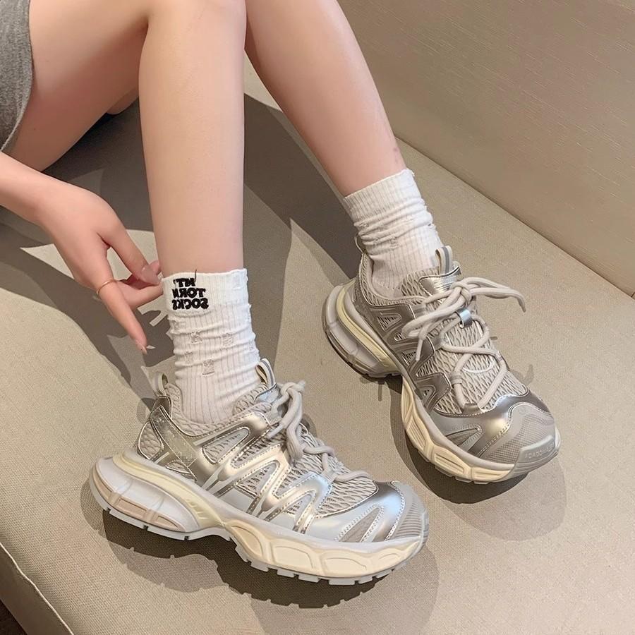 Mesh breathable trend thick sole women's summer new comfortable niche design street style sports shoes