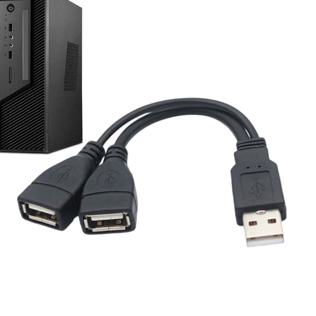 30cm USB 2.0 Splitter Y Cable 1 Male To 2 Female Extension Cord Power Adapter Converter For PC Data Transmission Charging